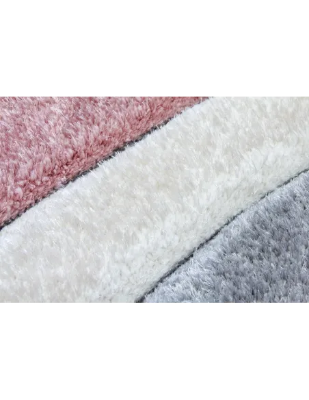 Luxus Ripple 3D Shaggy Rug - Pink Multi | Murphy Furniture