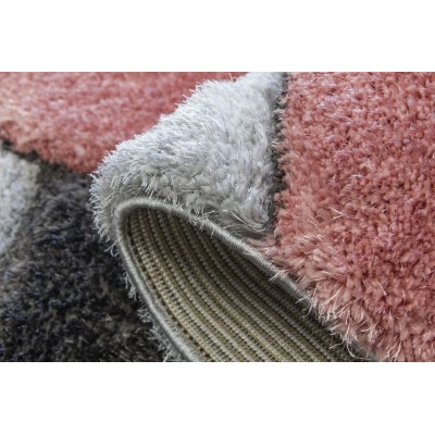 Luxus Ripple 3D Shaggy Rug - Pink Multi | Murphy Furniture