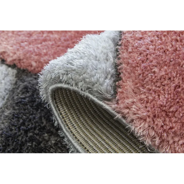 Luxus Ripple 3D Shaggy Rug - Pink Multi | Murphy Furniture