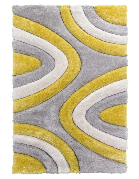 Luxus Ripple 3D Shaggy Rug - Yellow Multi | Murphy Furniture