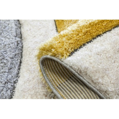 Luxus Ripple 3D Shaggy Rug - Yellow Multi | Murphy Furniture