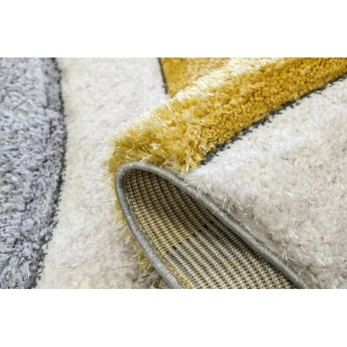 Luxus Ripple 3D Shaggy Rug - Yellow Multi | Murphy Furniture