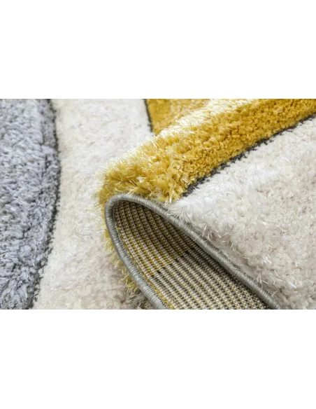 Luxus Ripple 3D Shaggy Rug - Yellow Multi | Murphy Furniture