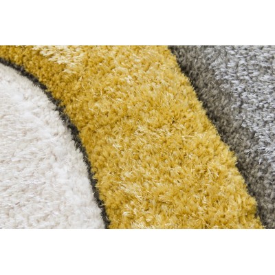 Luxus Ripple 3D Shaggy Rug - Yellow Multi | Murphy Furniture