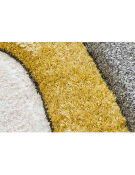 Luxus Ripple 3D Shaggy Rug - Yellow Multi | Murphy Furniture