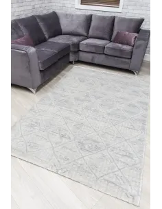Rococo Quadito Rug - Grey/Cream | Murphy Furniture