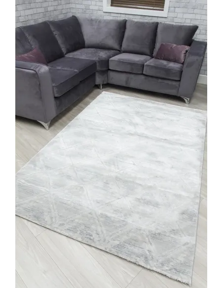 Rococo Quadito Rug - Grey/Cream | Murphy Furniture