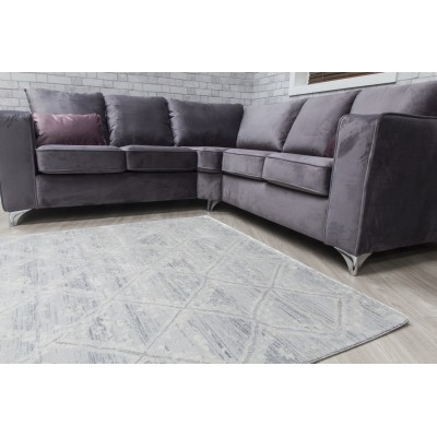 Rococo Quadito Rug - Grey/Cream | Murphy Furniture
