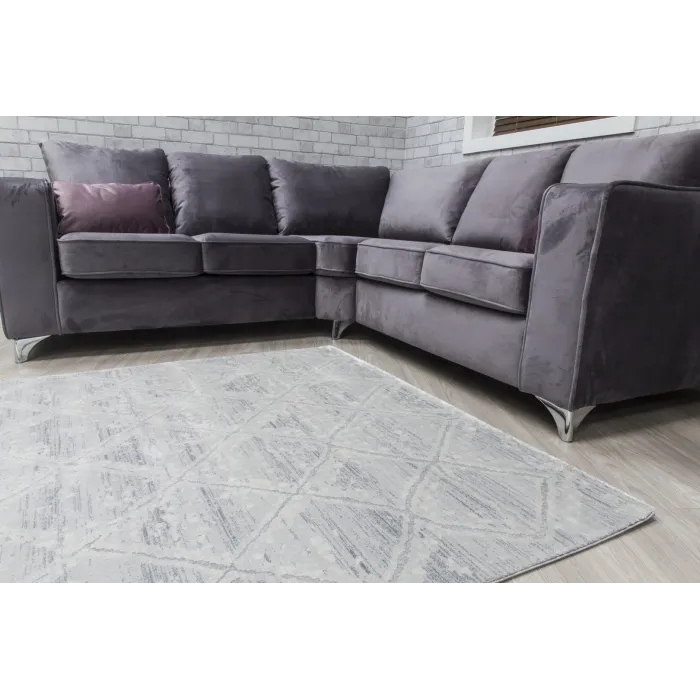 Rococo Quadito Rug - Grey/Cream | Murphy Furniture