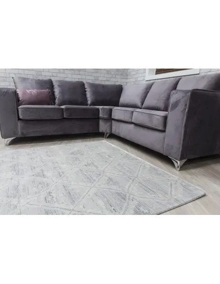 Rococo Quadito Rug - Grey/Cream | Murphy Furniture