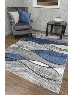 Impulse Waves Rug - Navy/Grey | Murphy Furniture