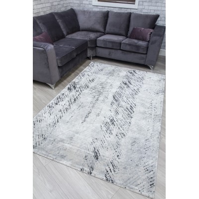 Rococo Feathered Rug - Grey/Black | Murphy Furniture