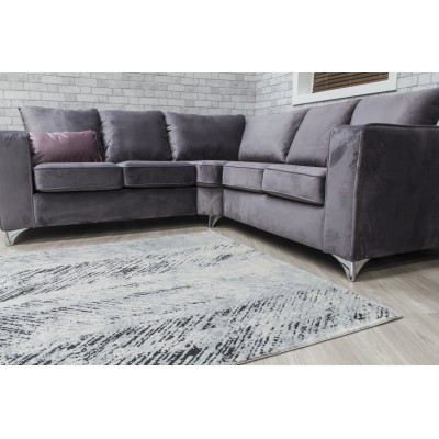 Rococo Feathered Rug - Grey/Black | Murphy Furniture