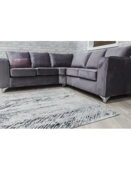 Rococo Feathered Rug - Grey/Black | Murphy Furniture