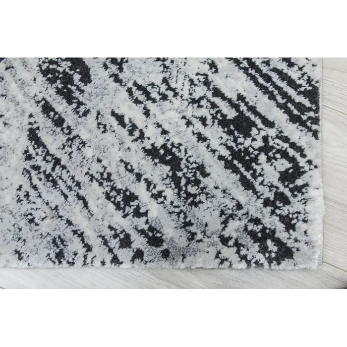 Rococo Feathered Rug - Grey/Black | Murphy Furniture