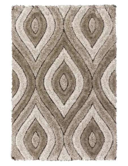 Luxus Teardrop 3D Shaggy Rug - Beige | Murphy Furniture