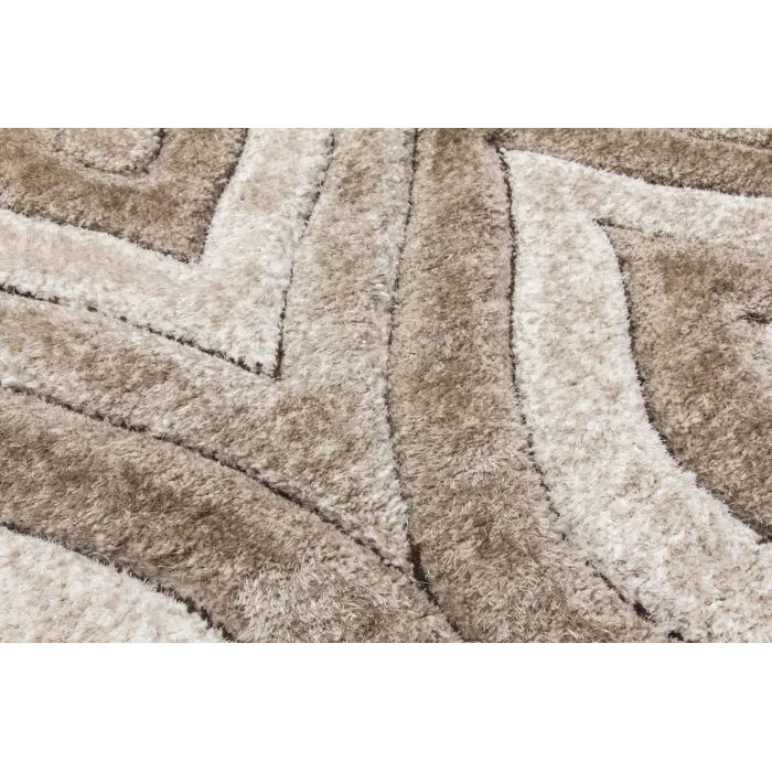 Luxus Teardrop 3D Shaggy Rug - Beige | Murphy Furniture