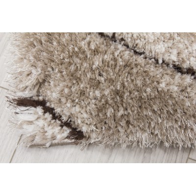 Luxus Teardrop 3D Shaggy Rug - Beige | Murphy Furniture