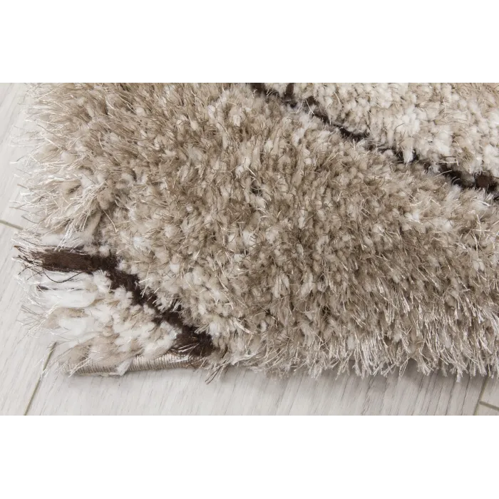 Luxus Teardrop 3D Shaggy Rug - Beige | Murphy Furniture