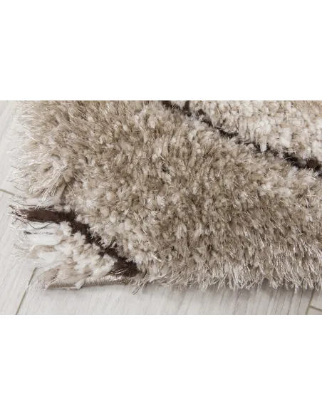 Luxus Teardrop 3D Shaggy Rug - Beige | Murphy Furniture