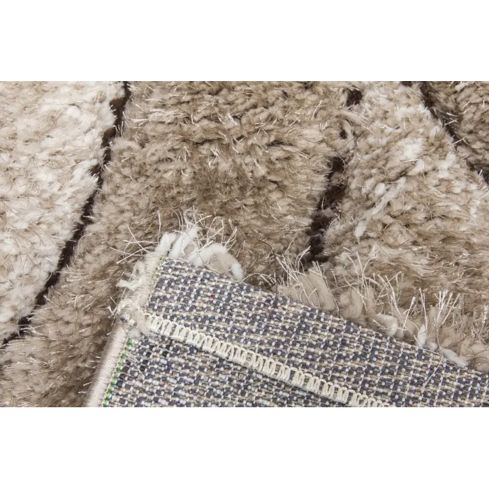 Luxus Teardrop 3D Shaggy Rug - Beige | Murphy Furniture