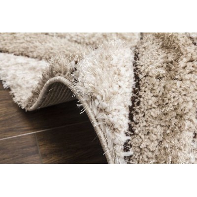 Luxus Teardrop 3D Shaggy Rug - Beige | Murphy Furniture