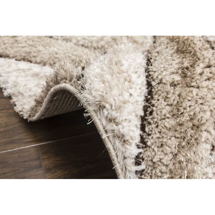 Luxus Teardrop 3D Shaggy Rug - Beige | Murphy Furniture