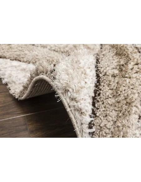 Luxus Teardrop 3D Shaggy Rug - Beige | Murphy Furniture