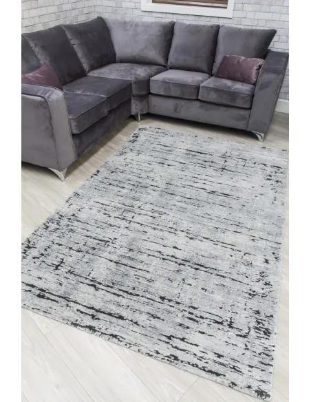 Rococo Crevassi Rug - Grey/Black | Murphy Furniture