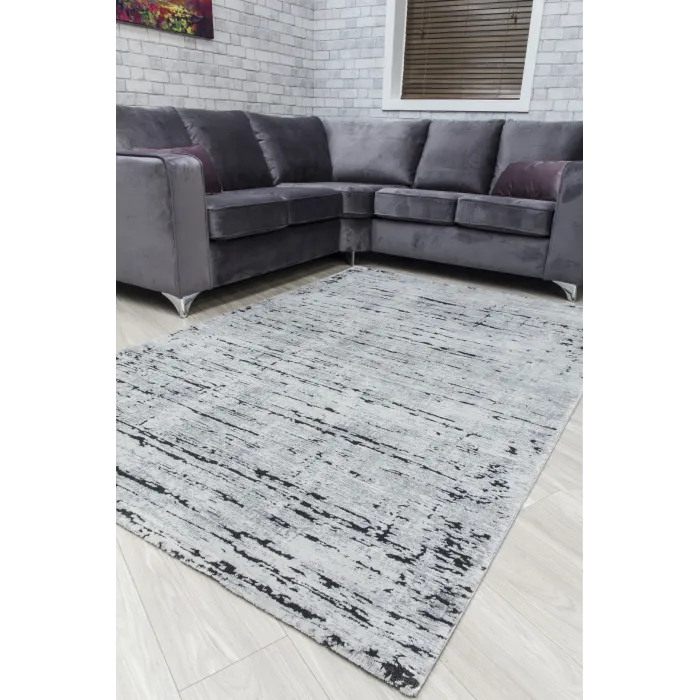 Rococo Crevassi Rug - Grey/Black | Murphy Furniture