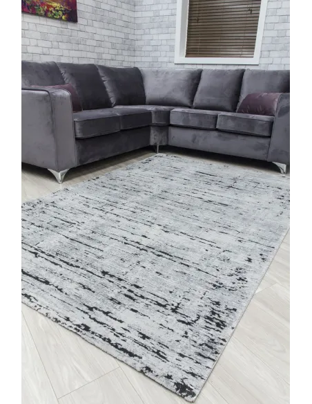 Rococo Crevassi Rug - Grey/Black | Murphy Furniture
