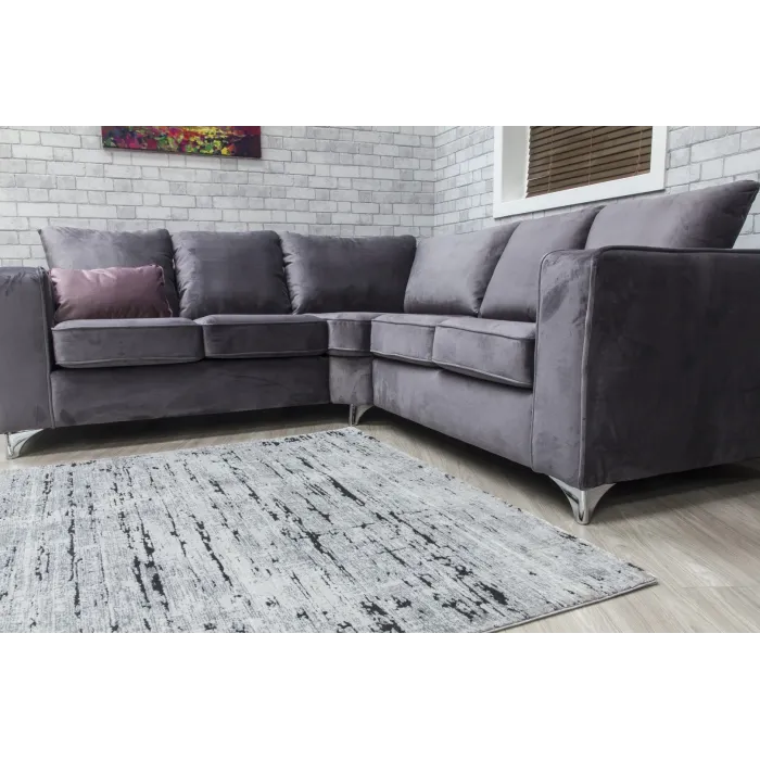 Rococo Crevassi Rug - Grey/Black | Murphy Furniture