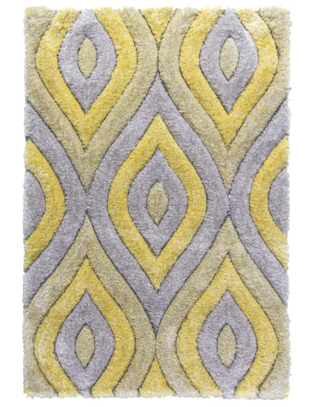 Luxus Teardrop 3D Shaggy Rug - Yellow | Murphy Furniture