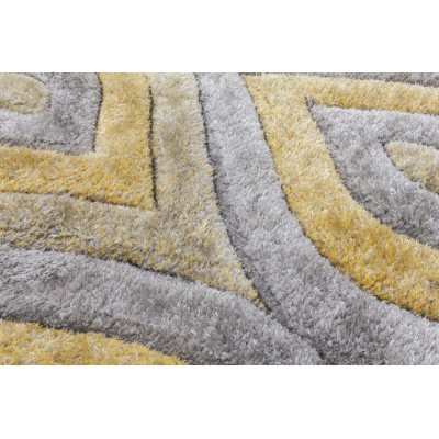 Luxus Teardrop 3D Shaggy Rug - Yellow | Murphy Furniture