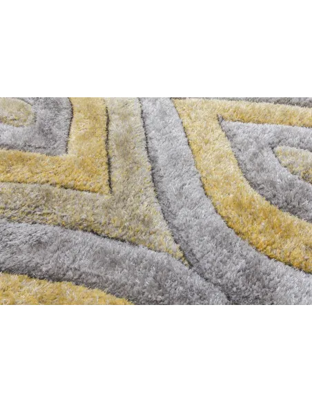Luxus Teardrop 3D Shaggy Rug - Yellow | Murphy Furniture