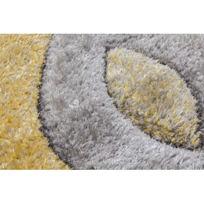 Luxus Teardrop 3D Shaggy Rug - Yellow | Murphy Furniture