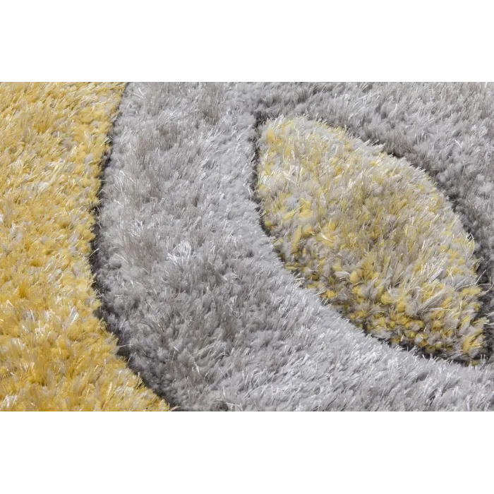 Luxus Teardrop 3D Shaggy Rug - Yellow | Murphy Furniture
