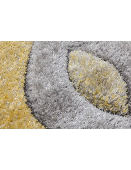 Luxus Teardrop 3D Shaggy Rug - Yellow | Murphy Furniture