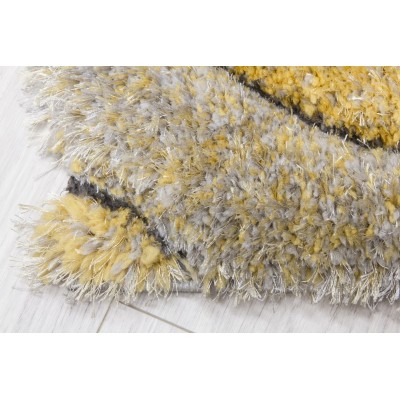 Luxus Teardrop 3D Shaggy Rug - Yellow | Murphy Furniture