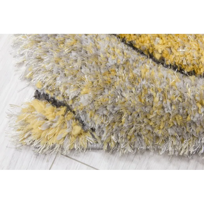 Luxus Teardrop 3D Shaggy Rug - Yellow | Murphy Furniture