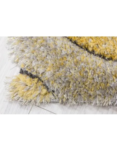 Luxus Teardrop 3D Shaggy Rug - Yellow | Murphy Furniture