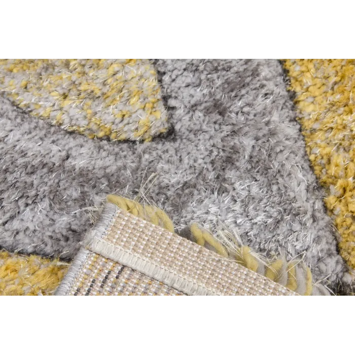 Luxus Teardrop 3D Shaggy Rug - Yellow | Murphy Furniture
