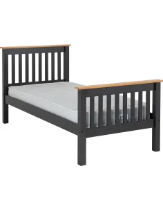 Monaco 3FT High End Bed - Grey/Oak Effect | Murphy Furniture 2