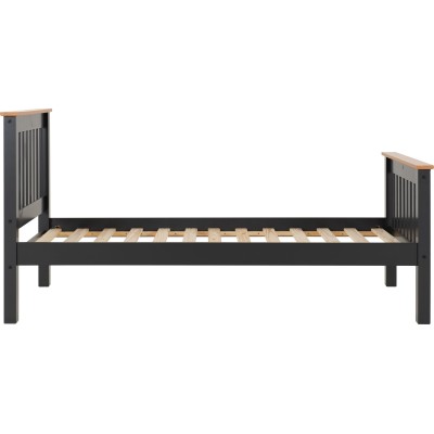 Monaco 3FT High End Bed - Grey/Oak Effect | Murphy Furniture