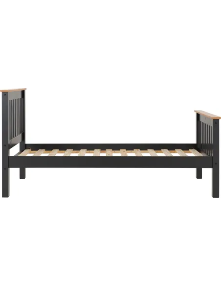 Monaco 3FT High End Bed - Grey/Oak Effect | Murphy Furniture