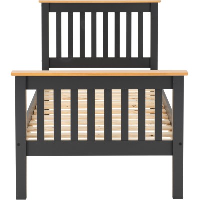 Monaco 3FT High End Bed - Grey/Oak Effect | Murphy Furniture