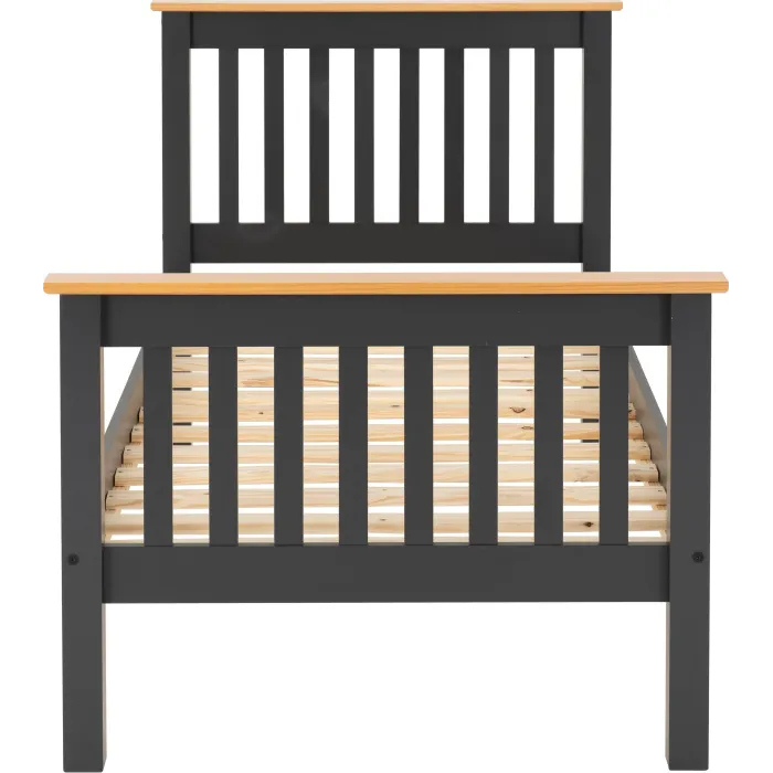 Monaco 3FT High End Bed - Grey/Oak Effect | Murphy Furniture