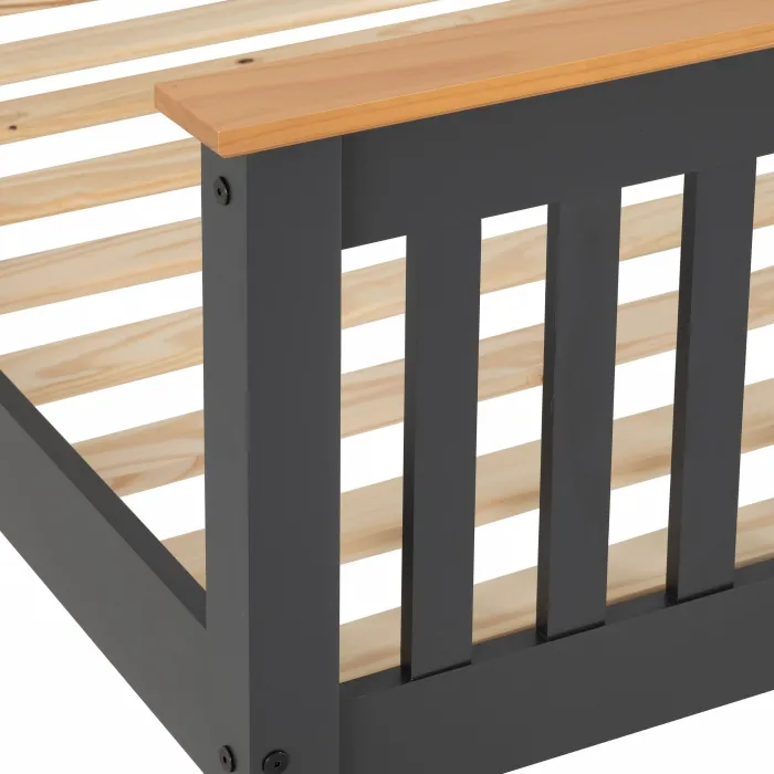 Monaco 3FT High End Bed - Grey/Oak Effect | Murphy Furniture