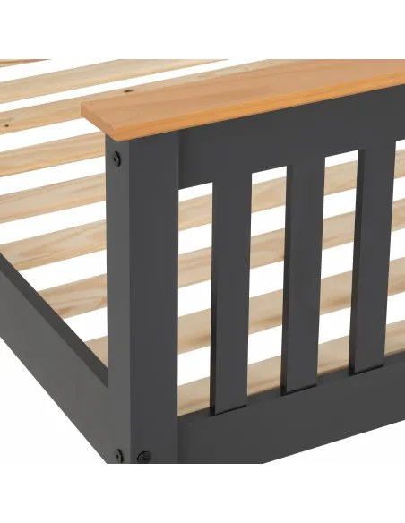 Monaco 3FT High End Bed - Grey/Oak Effect | Murphy Furniture