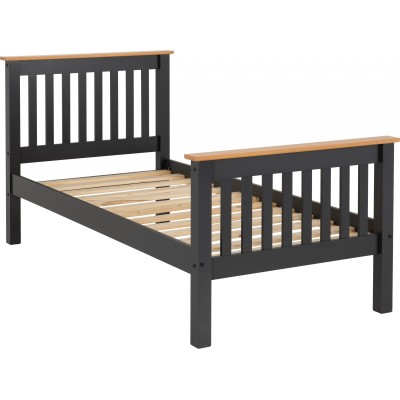 Monaco 3FT High End Bed - Grey/Oak Effect | Murphy Furniture